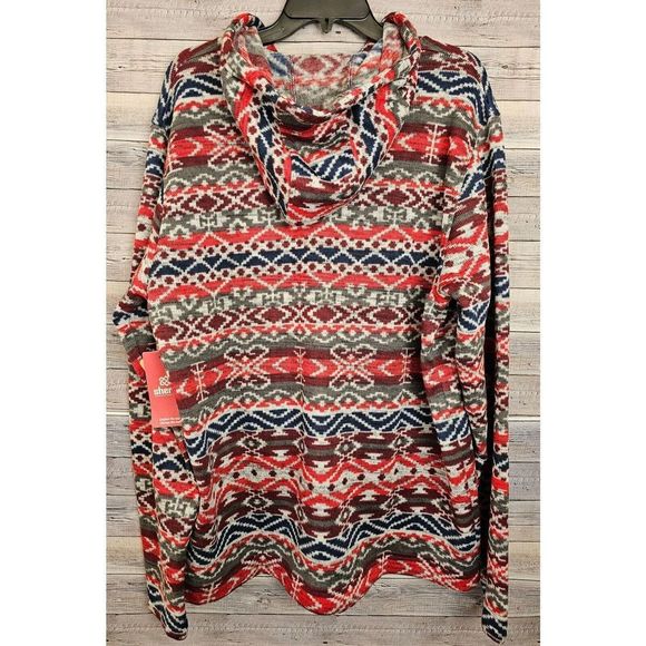 Sherpa Brand Bhutan Full Zip Hoodie Fleece Sweater Rathee Blue Multi Size XL - Picture 4 of 6